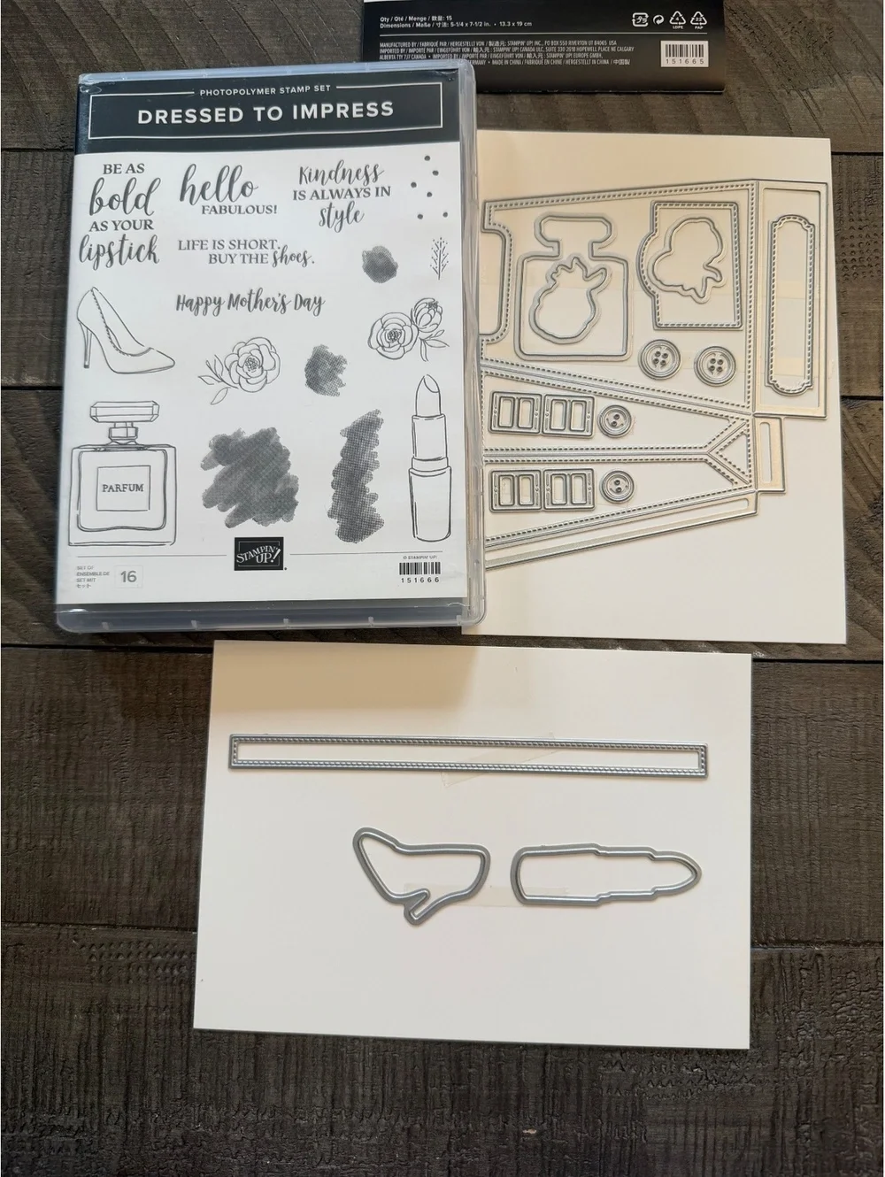 Stampin’ Up Dressed To Impress stamp set and All Dressed Up Dies die cut set